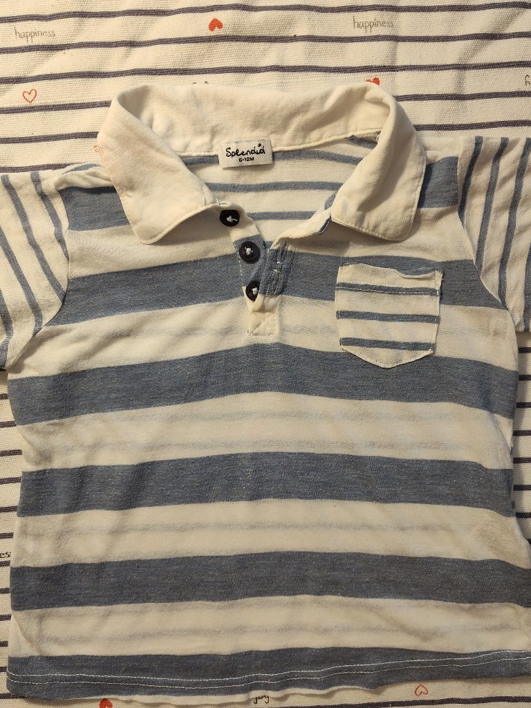 Splendid Baby Boy Striped Polo Shirt Short Sleeve Size 6-12m